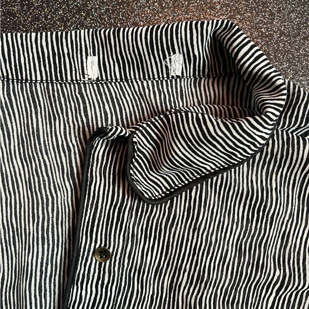 Thin Striped Thin Flowy Button Down - image 5